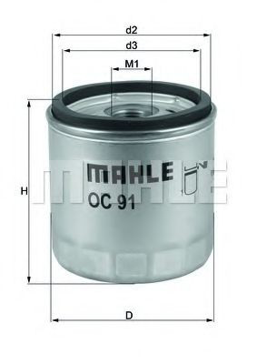 Масляний фільтр двигуна Mahle Original OC91D1 ціна, від 10.97 USD